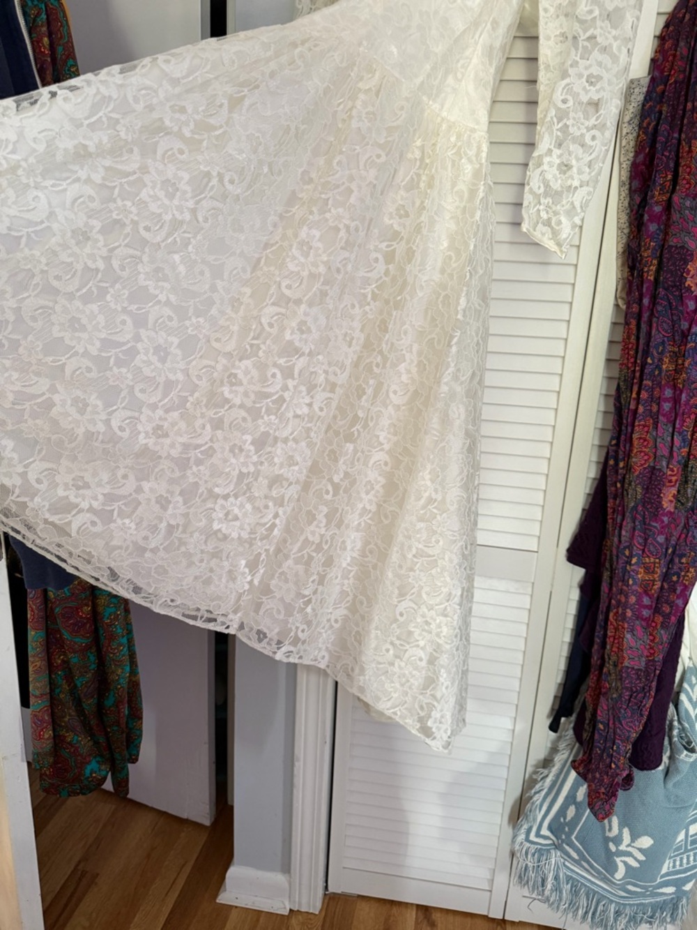 Vintage Alfred Angelo Cream Bridal Gown Romantic Lace bow detail - Picture 6 of 9